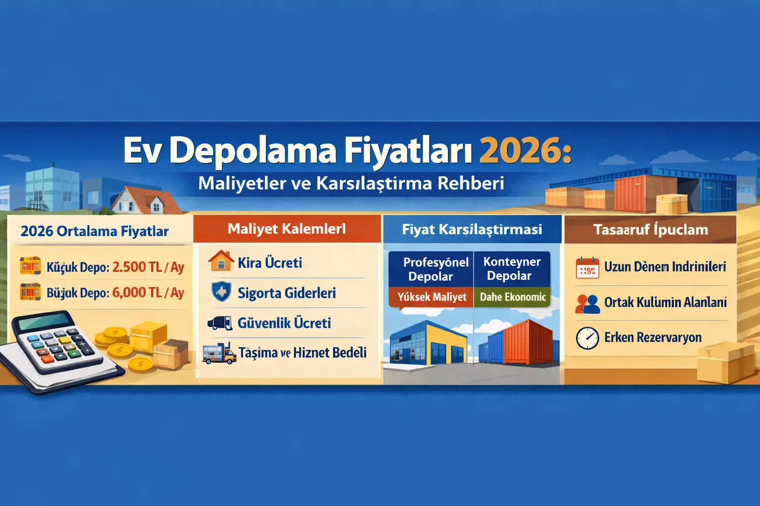 Ev Depolama Fiyatları 2026: Maliyetler ve Karşılaştırma Rehberi